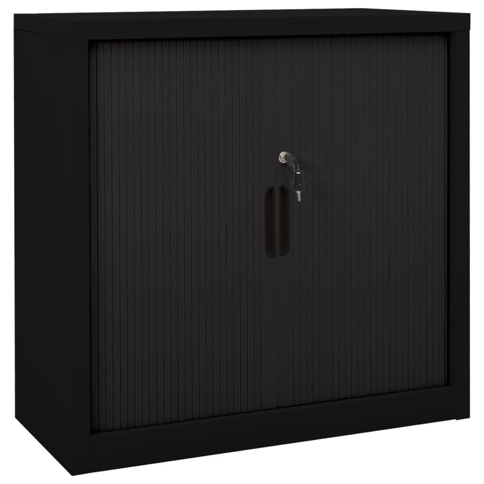 Voir la diapositive 1 : VIDAXL Armoire a portes coulissantes Noir 90x40x90 cm Acier
