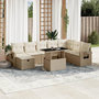 Voir la diapositive 1 : VIDAXL Salon de jardin avec coussins 9 pcs beige resine tressee