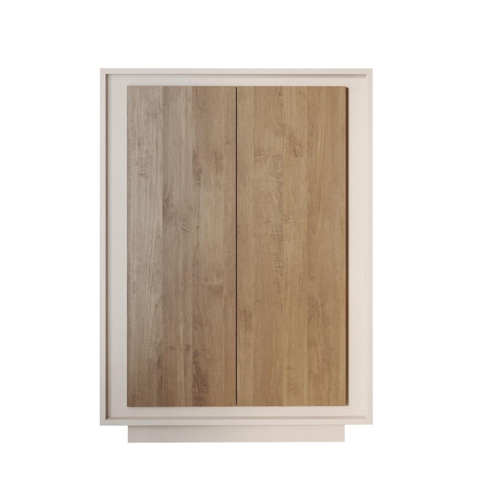 JLC KREATION Argentier-bar contemporain 2 portes beige et noyer yori