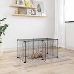 VIDAXL Cage animaux de compagnie a 8 panneaux et porte Noir 35x35 cm
