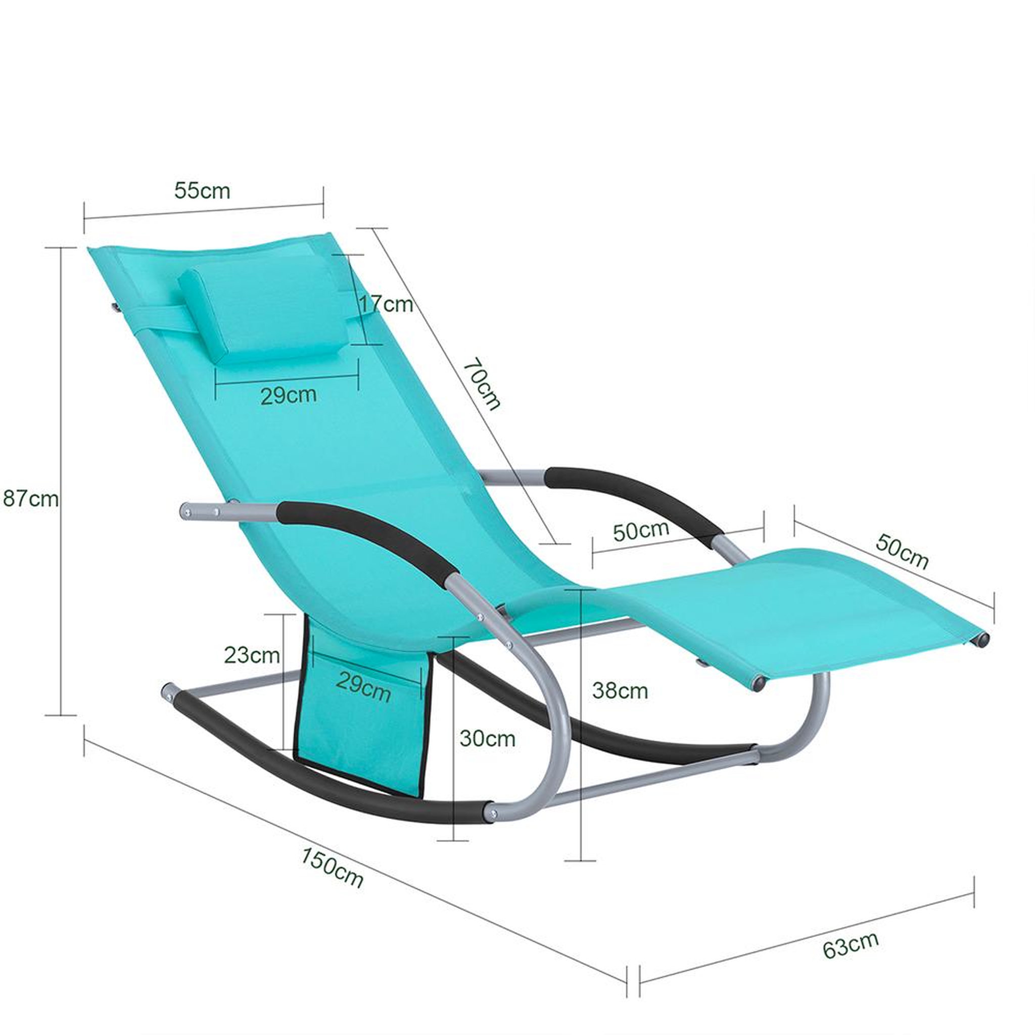 Voir la diapositive 3 : SOBUY SoBuy - Fauteuil À Bascule De Jardin pliable - Moderne - OGS28