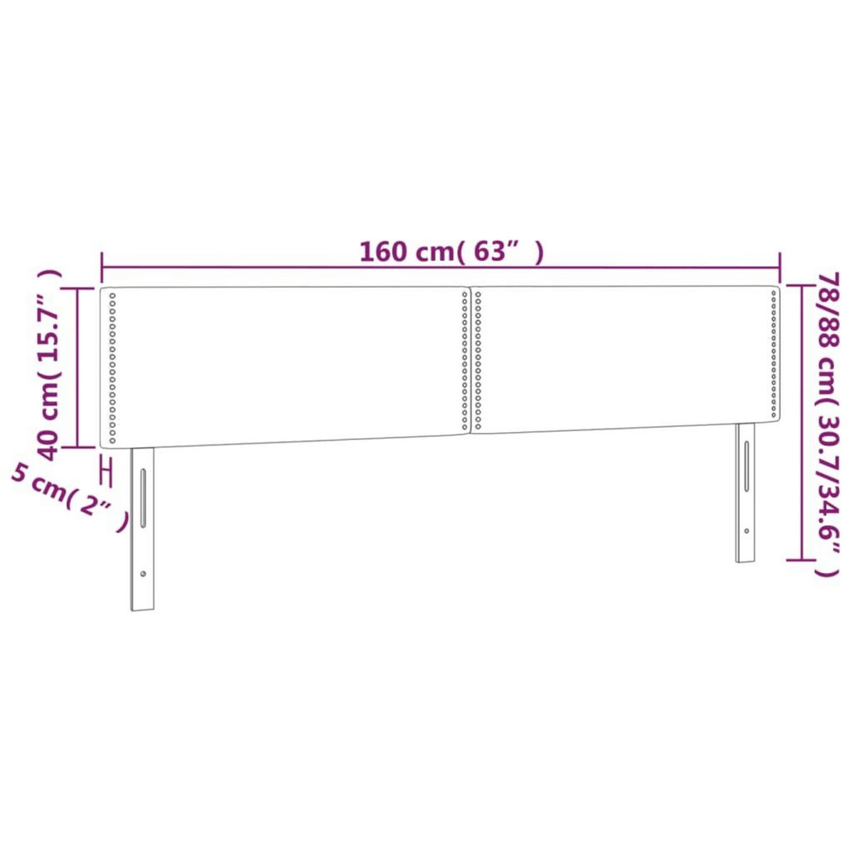 VIDAXL Tete de lit a LED Cappuccino 160x5x78/88 cm Similicuir