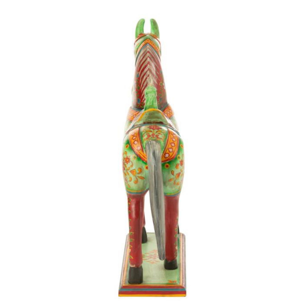 Paris Prix Statue Cheval en Bois  Mumbai  58cm Multicolore