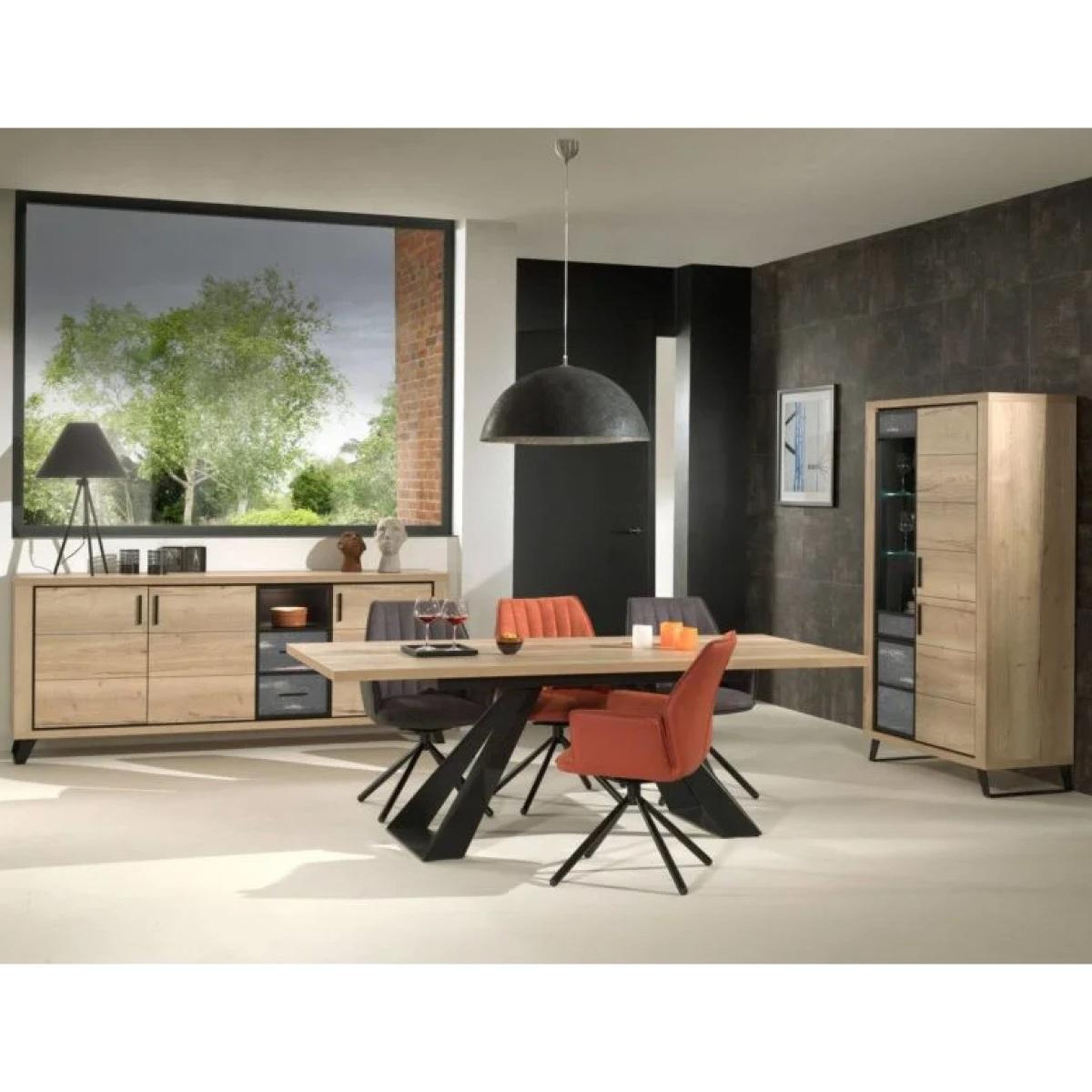 Voir la diapositive 3 : JLC KREATION Table basse contemporaine 2 tiroirs décor chêne pero