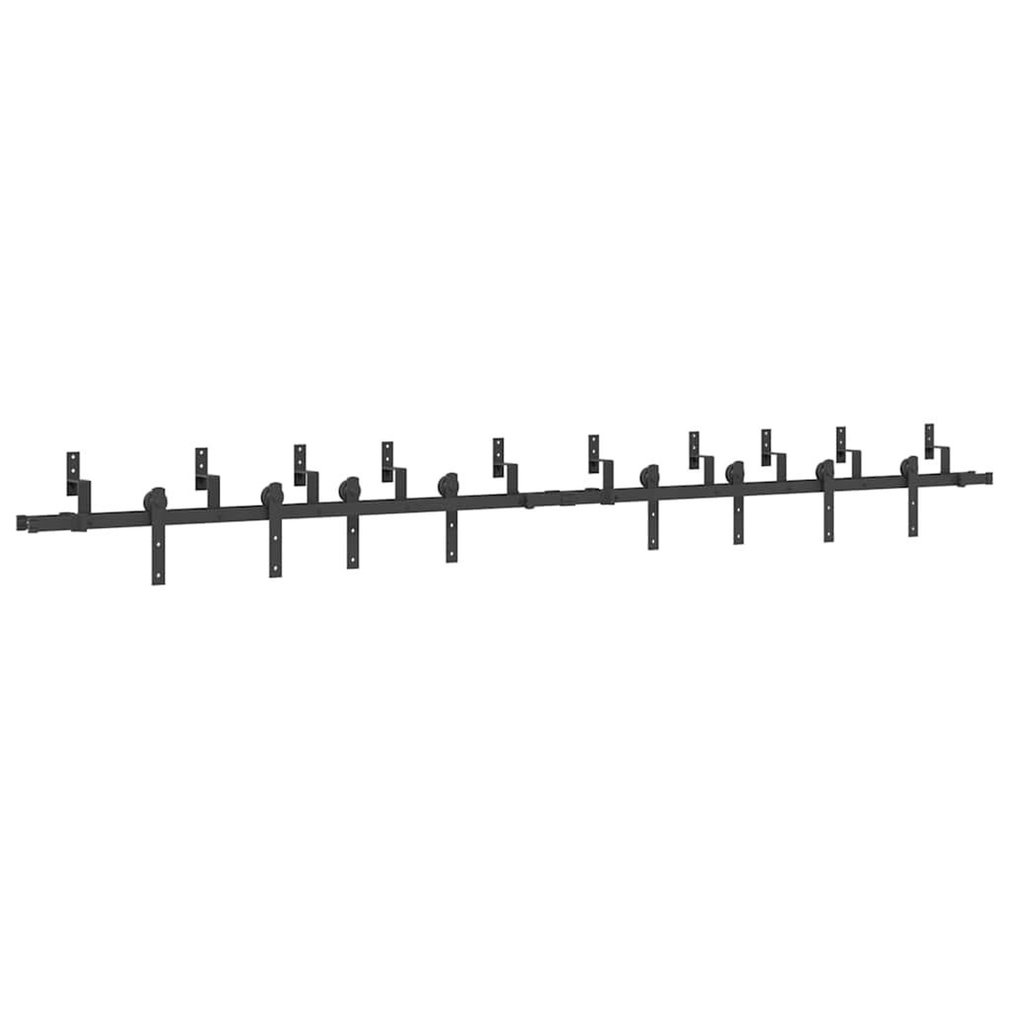Voir la diapositive 2 : VIDAXL Kit de quincaillerie de porte coulissante 366 cm acier noir