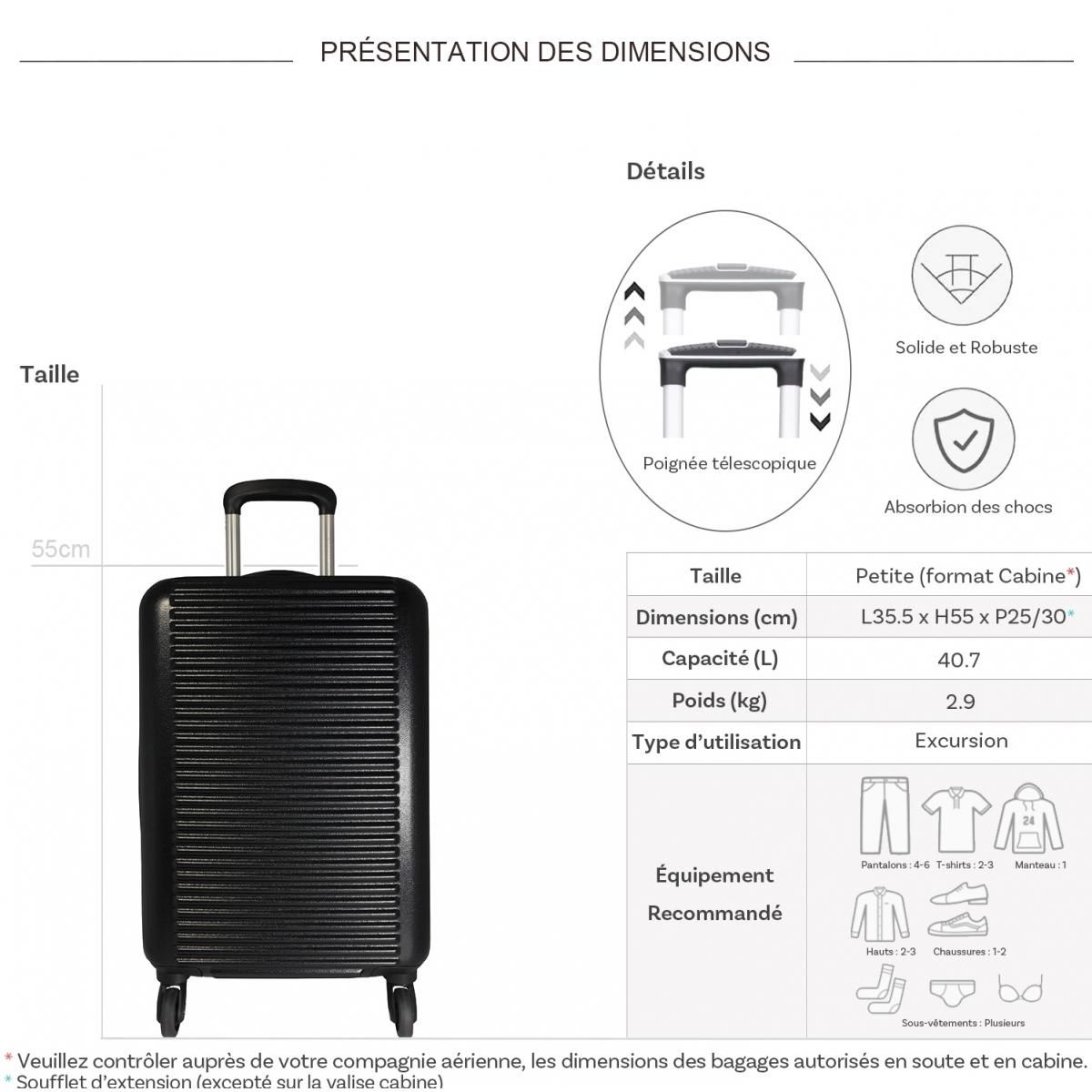 David Jones Valise cabine rigide  55cm
