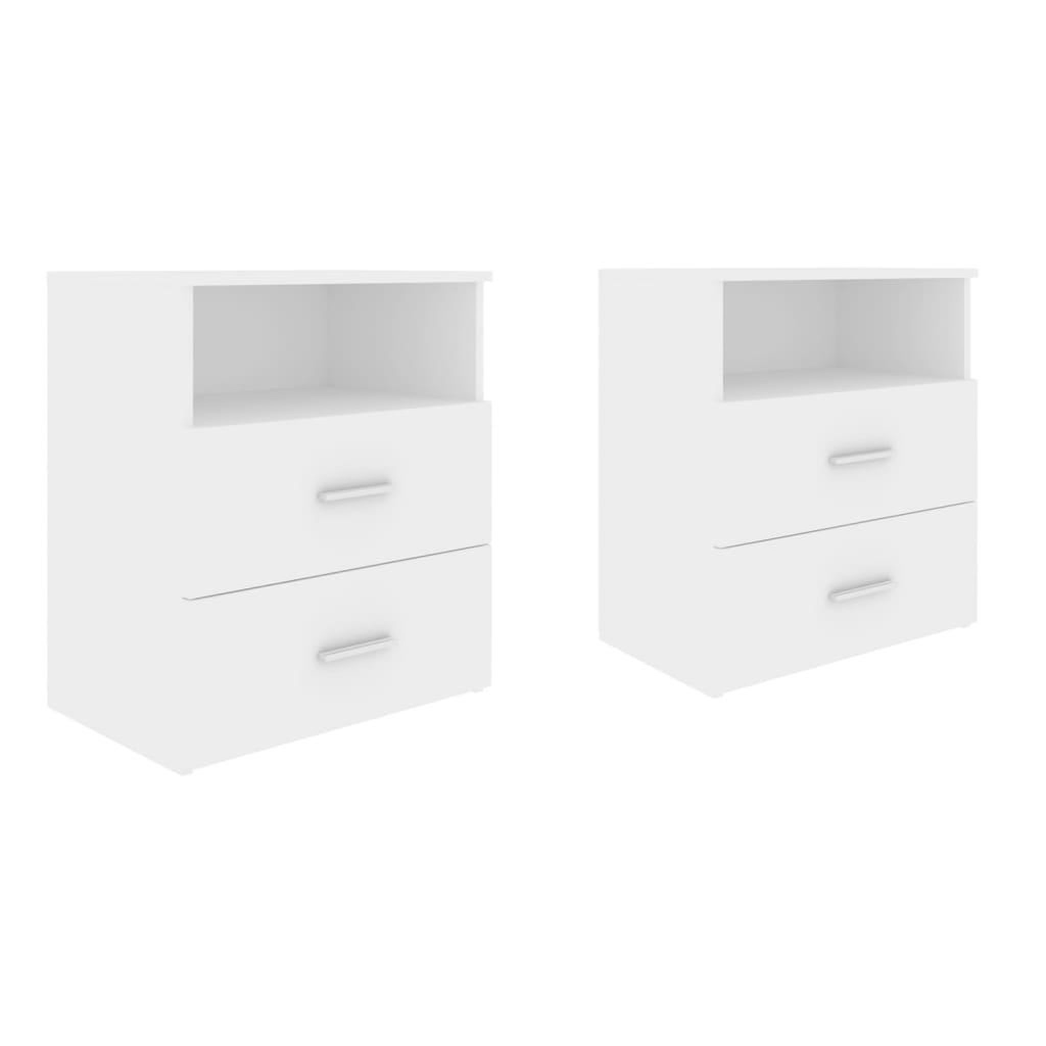 Voir la diapositive 2 : VIDAXL Tables de chevet 2 pcs Blanc 50x32x60 cm