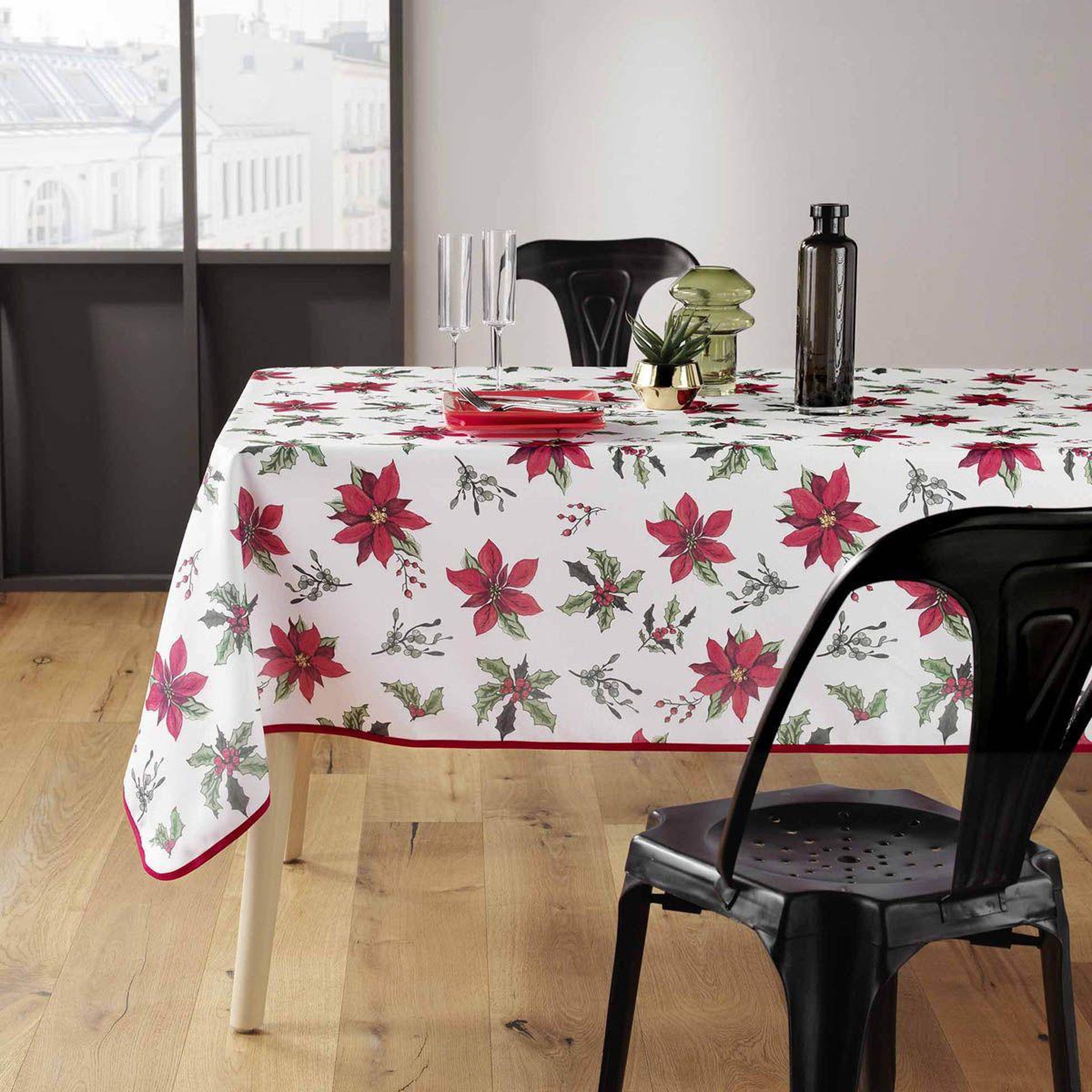 Voir la diapositive 3 : Douceur d'Intérieur Nappe imprimé  amaryllis  150x300cm multicolore