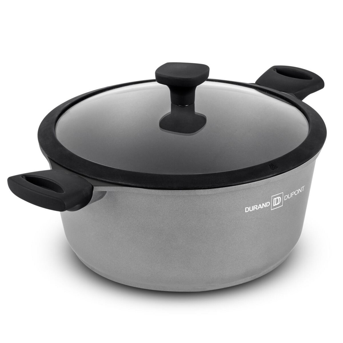 DURAND DUPONT Faitout 24cm enn fonte d'aluminium avec couvercle en silicone