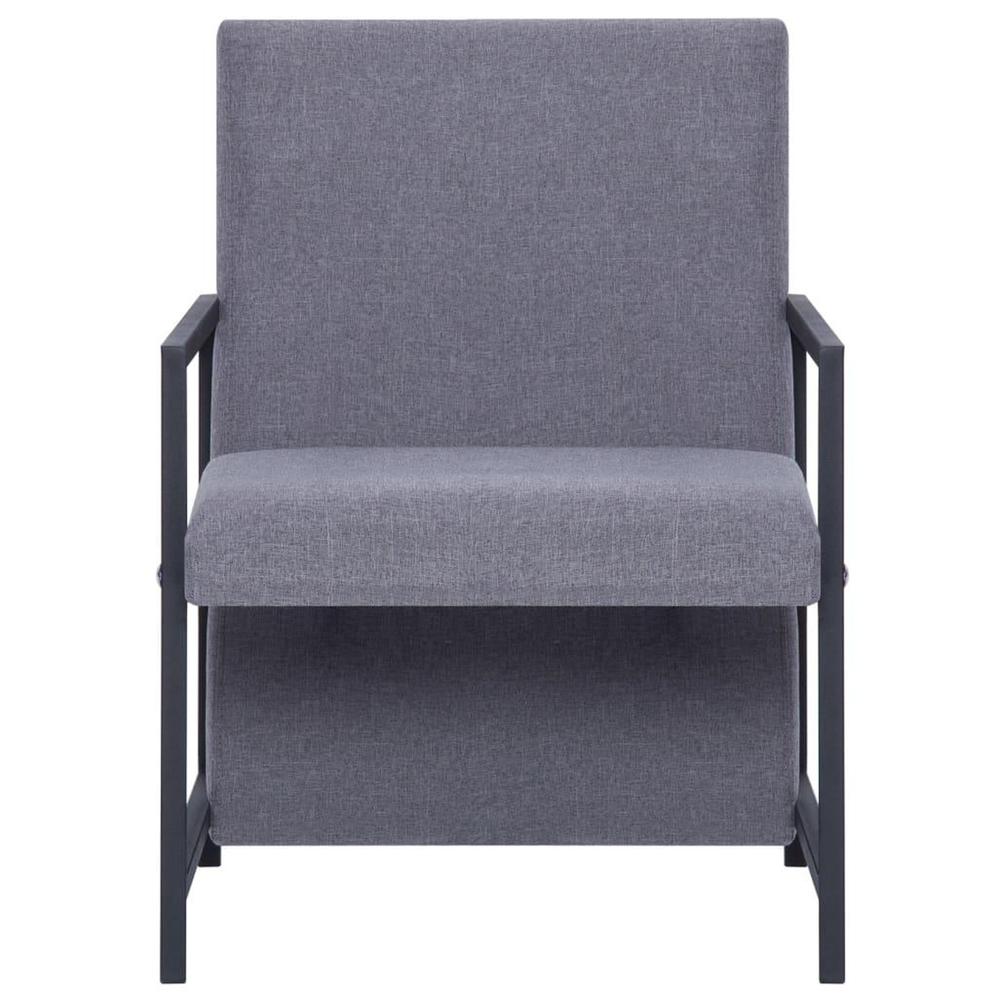 Voir la diapositive 3 : VIDAXL Fauteuil gris clair tissu