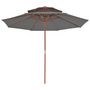 Voir la diapositive 3 : VIDAXL Parasol a deux etages avec mat en bois 270 cm anthracite