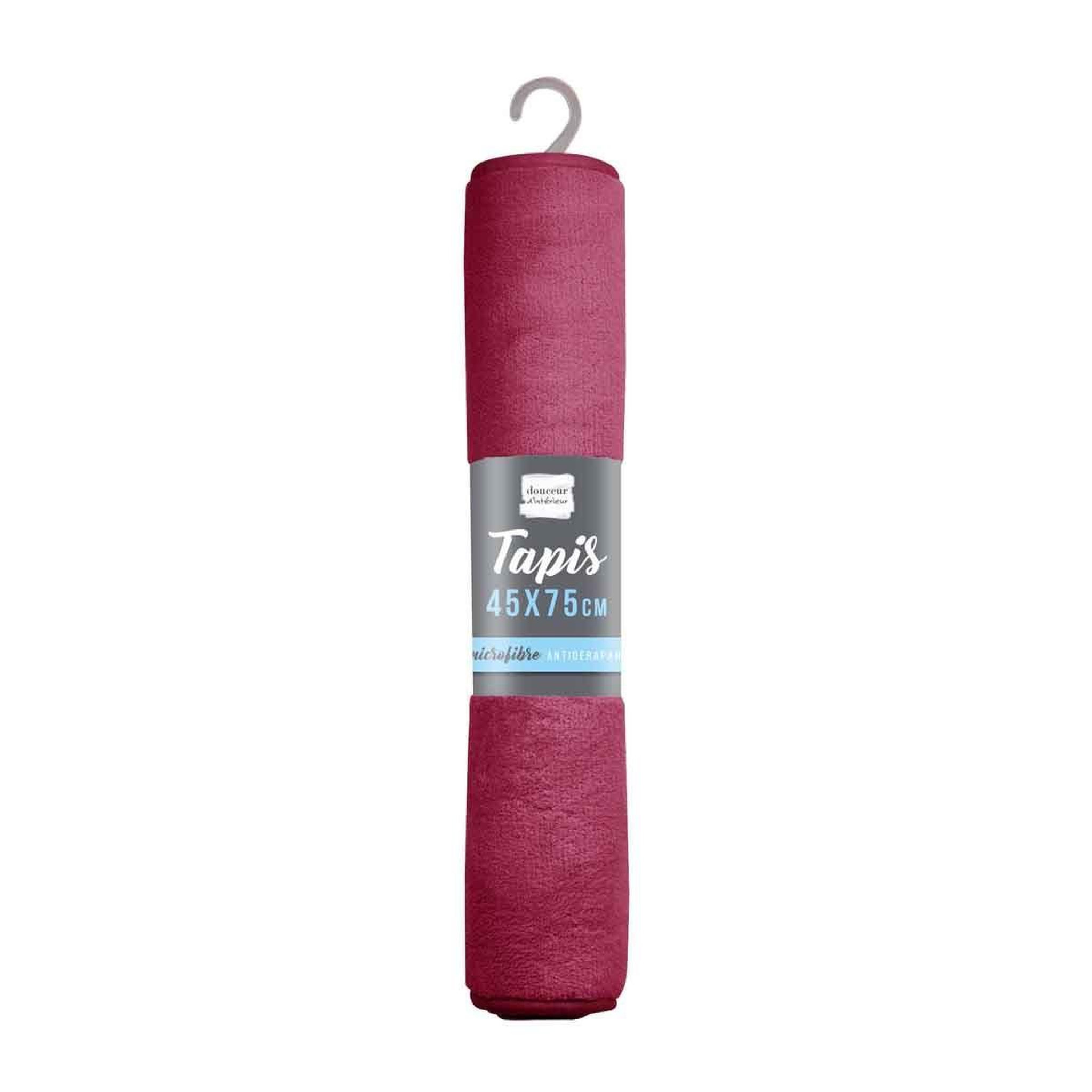 Voir la diapositive 2 : Douceur d'Intérieur Tapis de bain microfibre  vitamine  45x75cm framboise