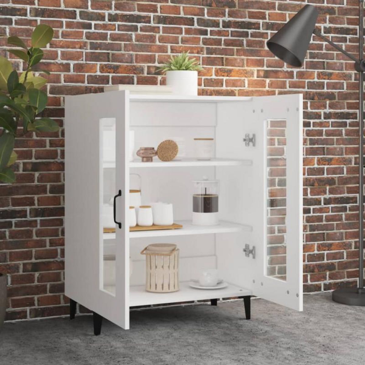 VIDAXL Buffet blanc 69,5x34x90 cm bois d ingénierie