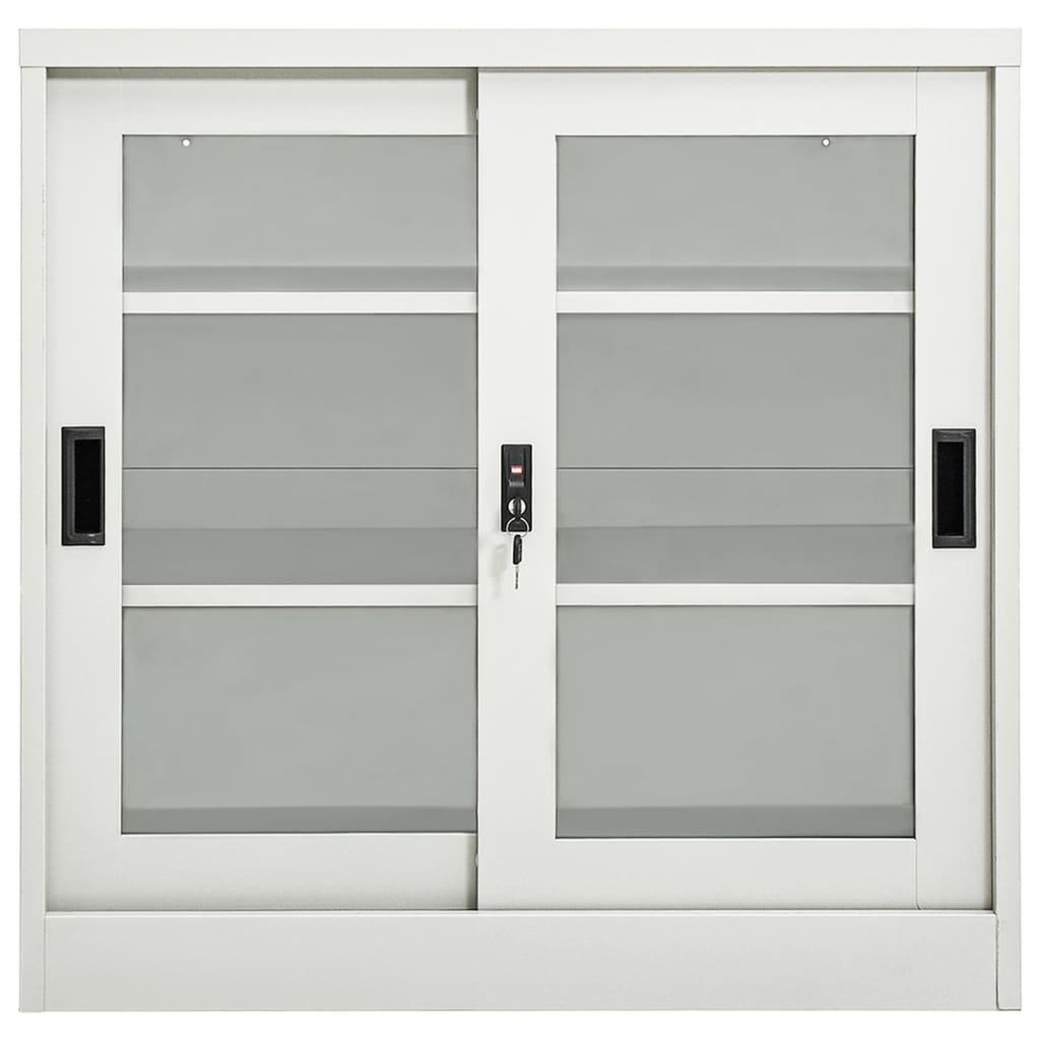 Voir la diapositive 2 : VIDAXL Armoire a portes coulissantes Gris clair 90x40x90 cm Acier