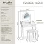 Voir la diapositive 6 : tectake Coiffeuse table de maquillage au look vintage avec tabouret rembourré blanc
