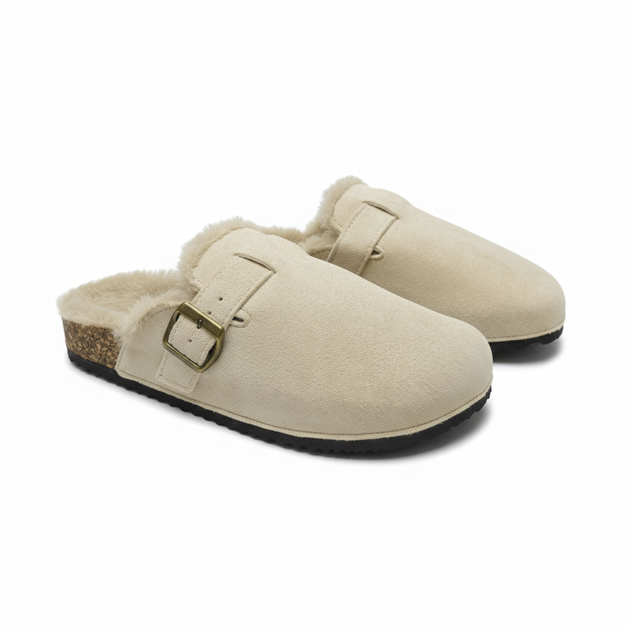 Voir la diapositive 3 : OZABI Ozabi sabots mules femme fourrées suédine boucle ajustable