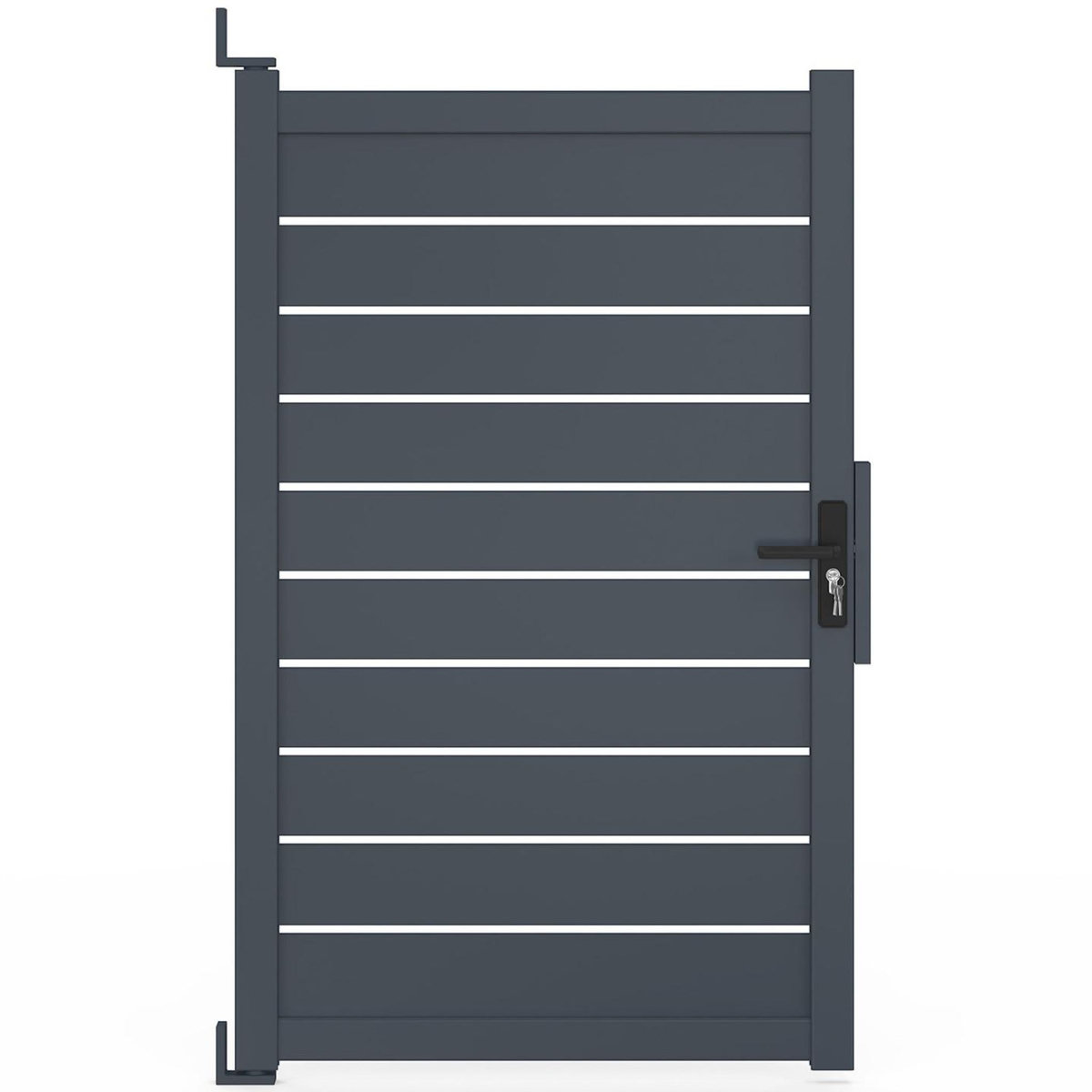 ID MARKET Portillon 100x160 cm en aluminium ajouré gris anthracite