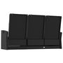 Voir la diapositive 5 : VIDAXL Banc de jardin inclinable et coussins noir 173cm resine tressee