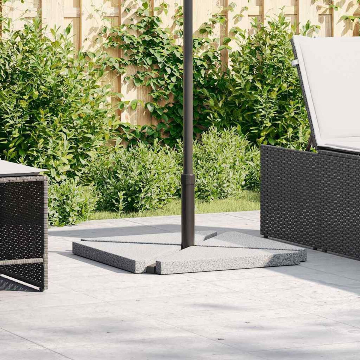 VIDAXL Plaques de poids de parasol 4 pcs triangulaire granit gris 14kg