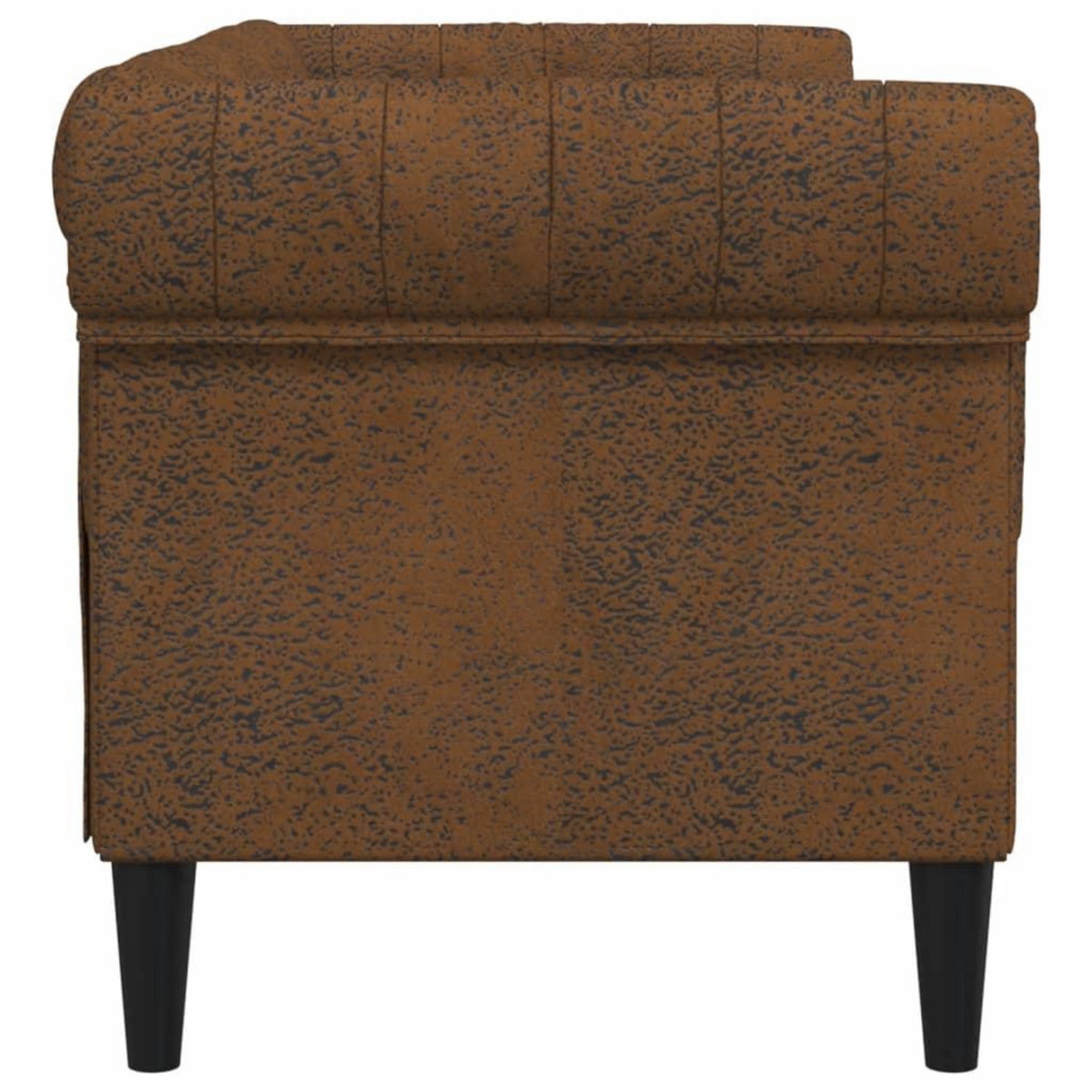 VIDAXL Canape Chesterfield 2 places marron tissu
