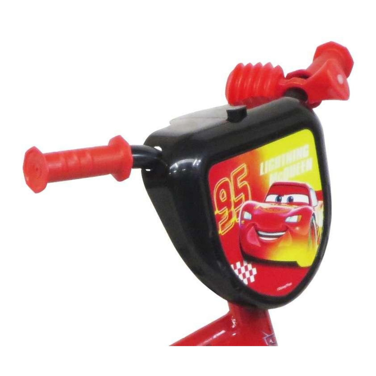 Disney Cars Vélo enfant - Modèle 10'' Cars pour enfant de 75/90 cm avec stabilisateurs - Plaque décorative avant & garde boues