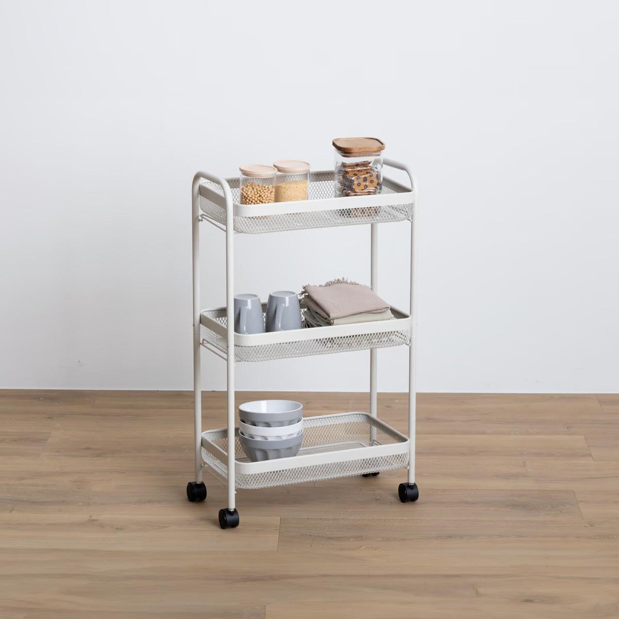 Voir la diapositive 4 : FIVE Desserte de cuisine 3 niveaux  mayaj  79cm beige