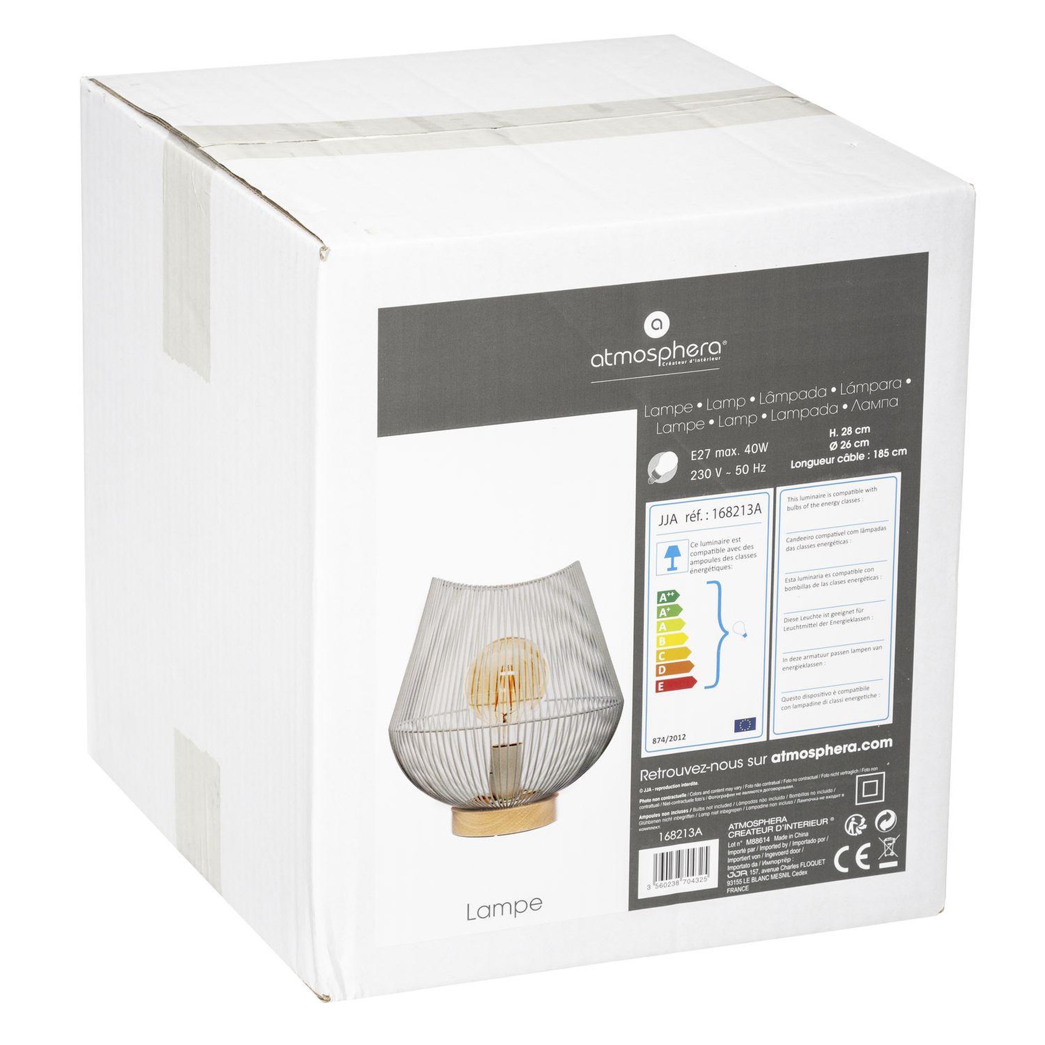 Voir la diapositive 3 : ATMOSPHERA Lampe filaire à poser Jena - Hauteur 28 cm - Noir