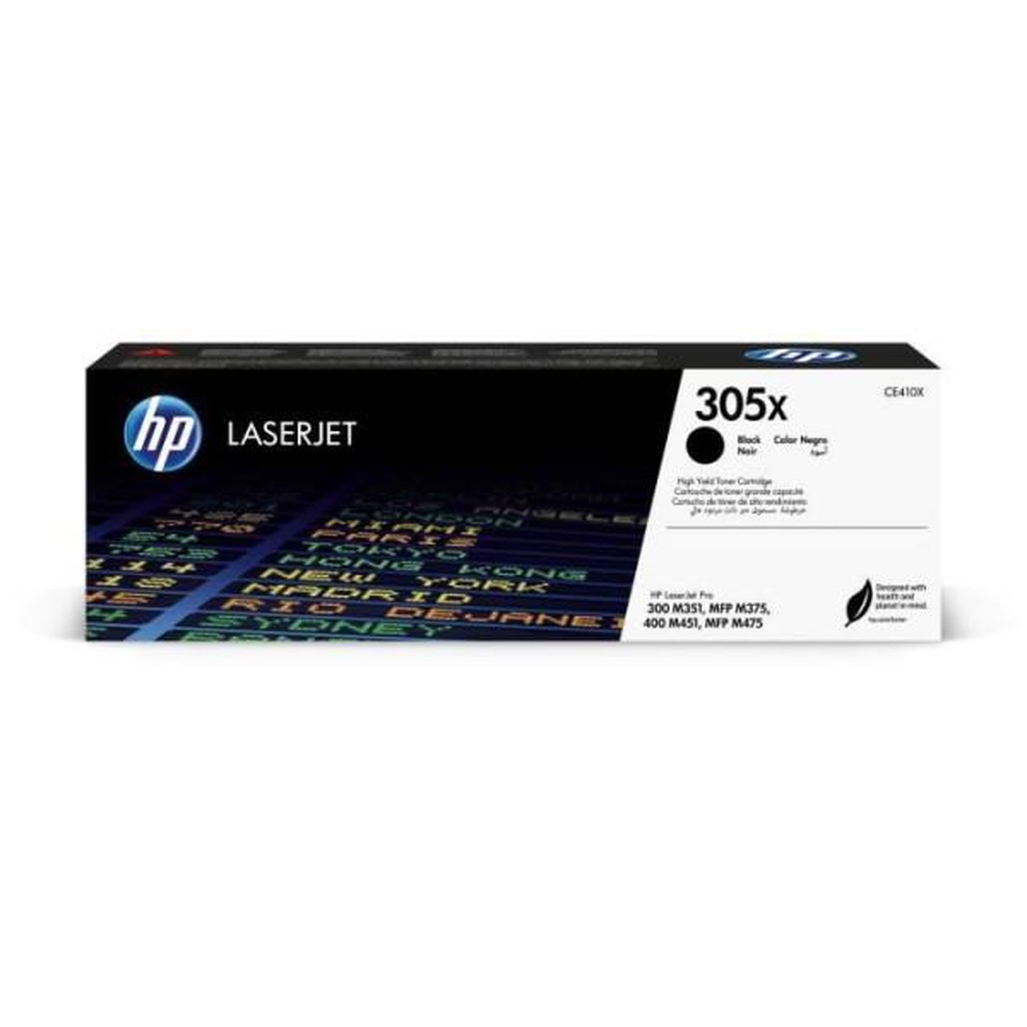 HP Cartouche de toner HP 305X noir authentique pour imprimantes LaserJet Pro 300/400 - Capacité 4000 pages