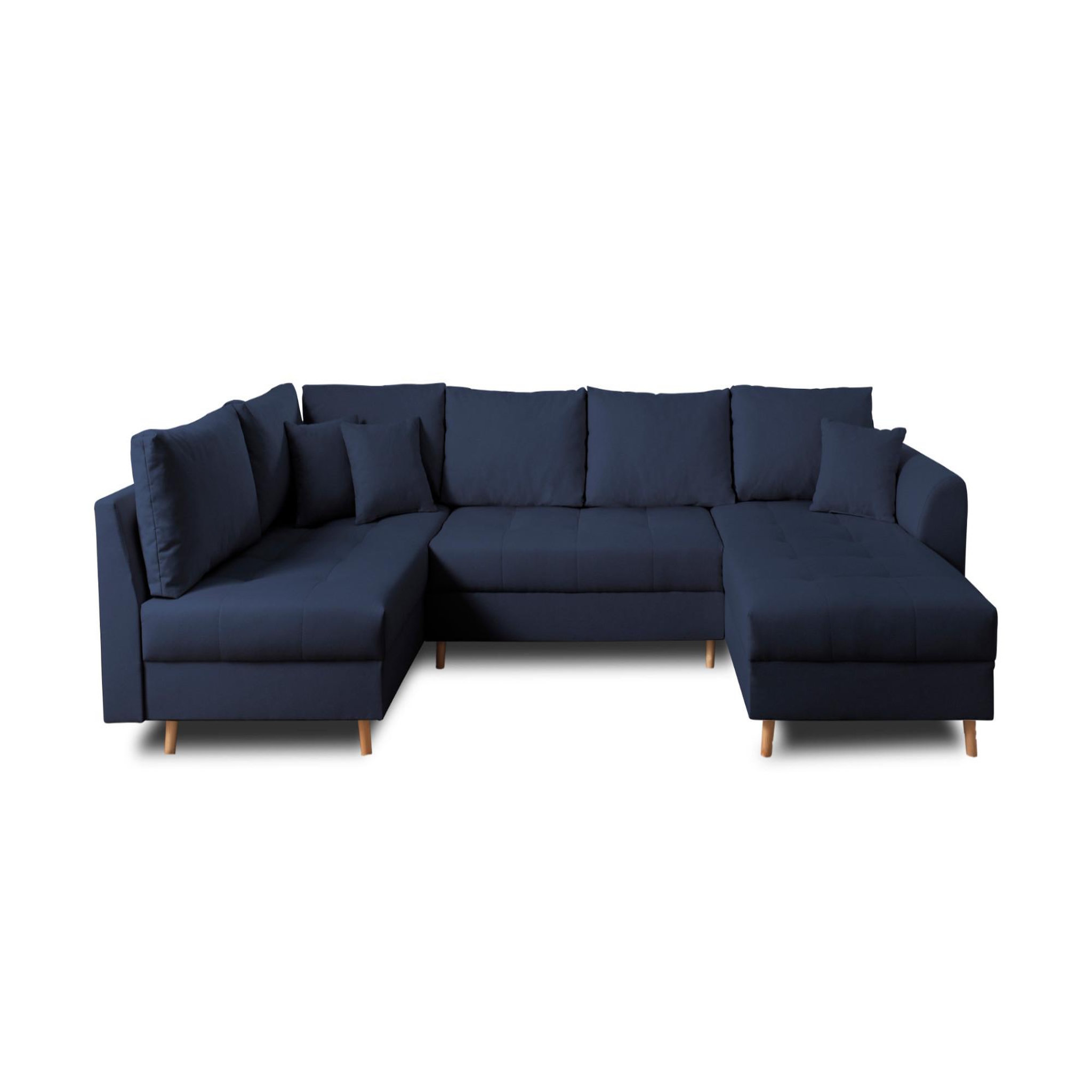 Voir la diapositive 6 : LISA DESIGN Rune - canapé panoramique avec pouf d'appoint - 7 places - style scandinave - gauche