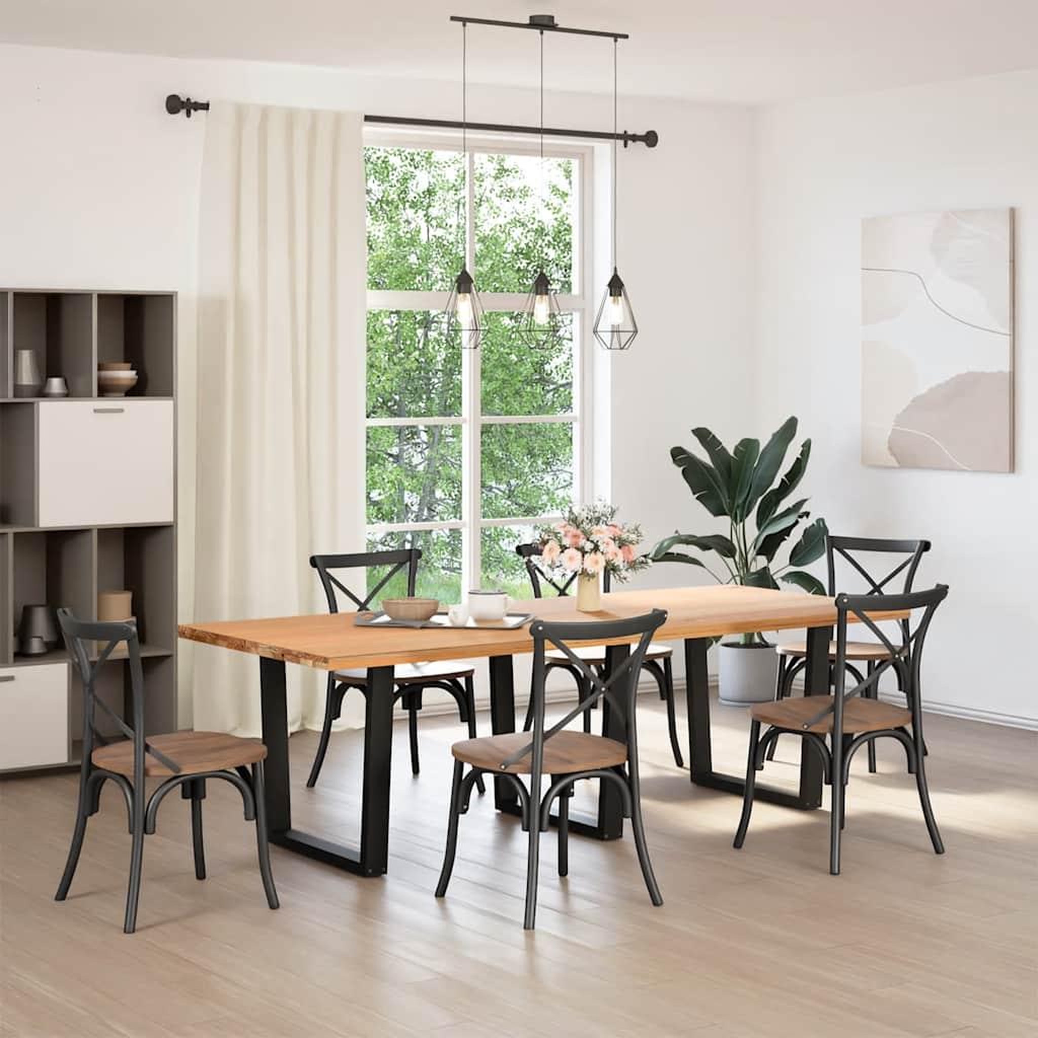 Voir la diapositive 2 : VIDAXL Pieds de table a manger forme de V 3 pcs noir 80x(72-73,3) cm
