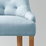 NOUVOMEUBLE Chaise en tissu bleu et bois ANGELINA