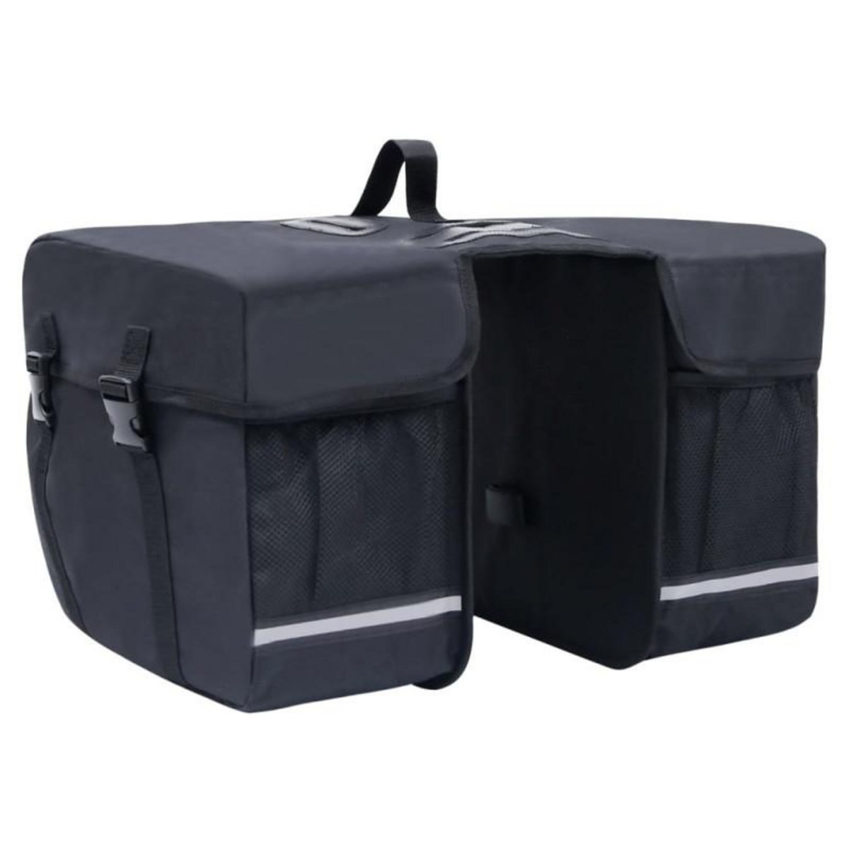 VIDAXL Sac de vélo double pour porte bagages étanche 35 L Noir