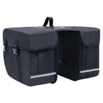 VIDAXL Sac de vélo double pour porte bagages étanche 35 L Noir