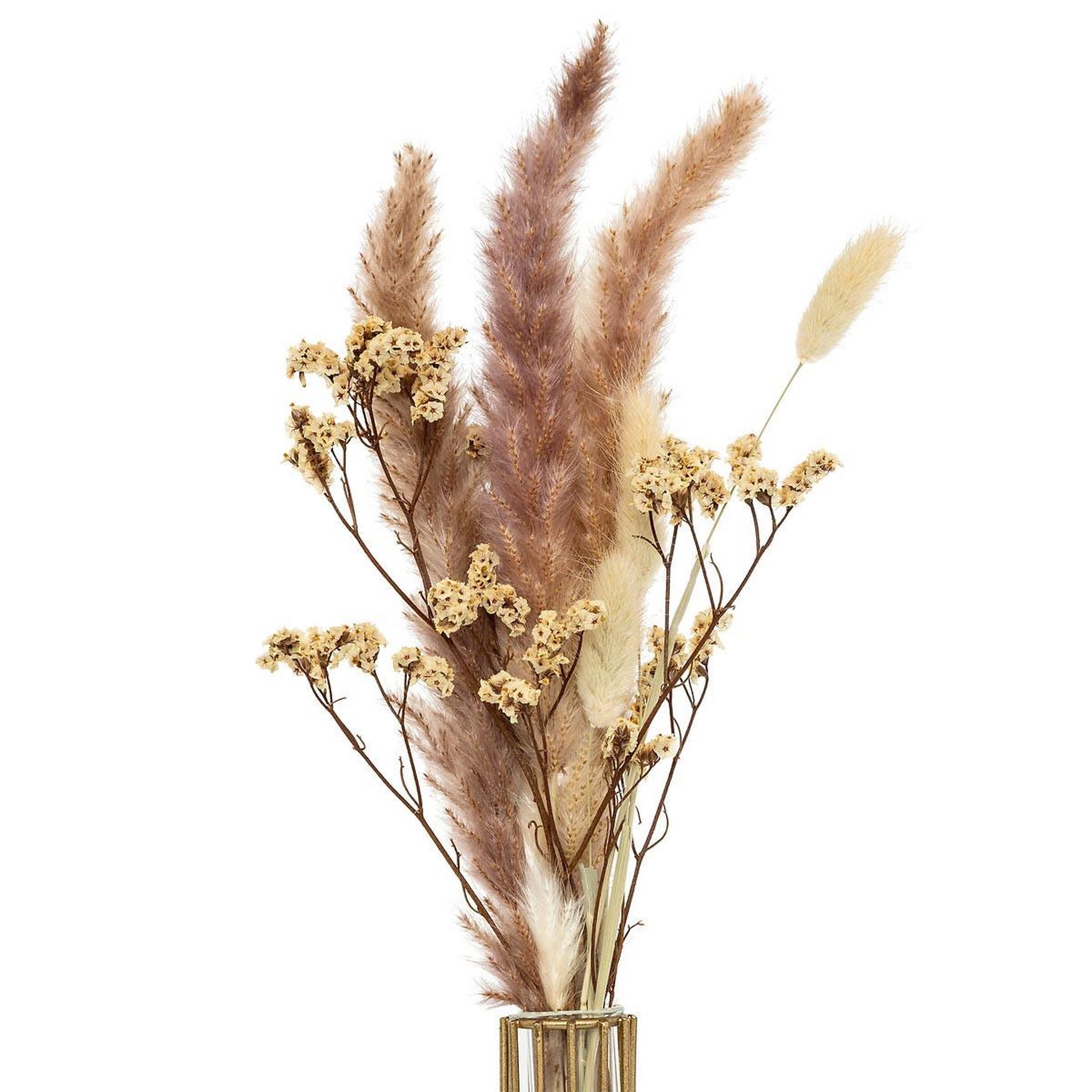 Voir la diapositive 2 : ATMOSPHERA Composition de fleurs séchées  automne  40cm rose