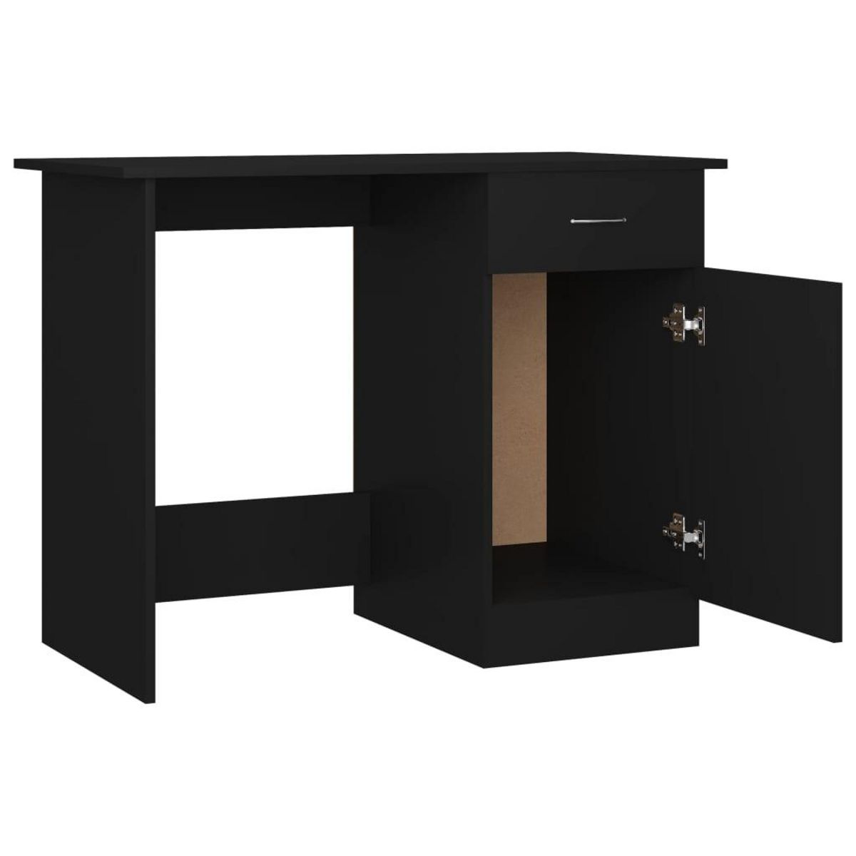 VIDAXL Bureau Noir 100x50x76 cm Bois d'ingenierie