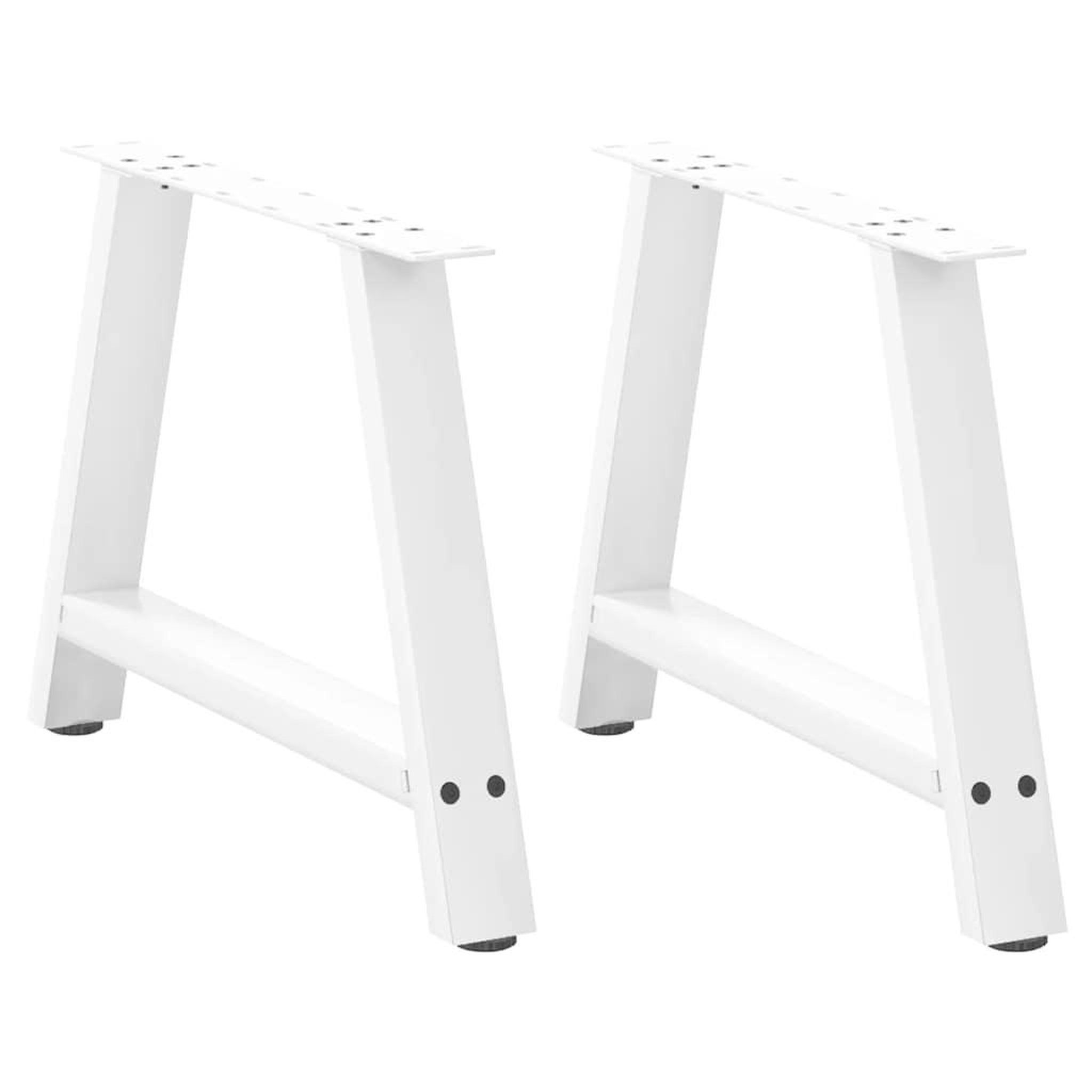 VIDAXL Pieds de table basse forme de A 2 pcs blanc 70x(42-43) cm acier