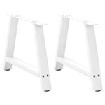 VIDAXL Pieds de table basse forme de A 2 pcs blanc 70x(42-43) cm acier