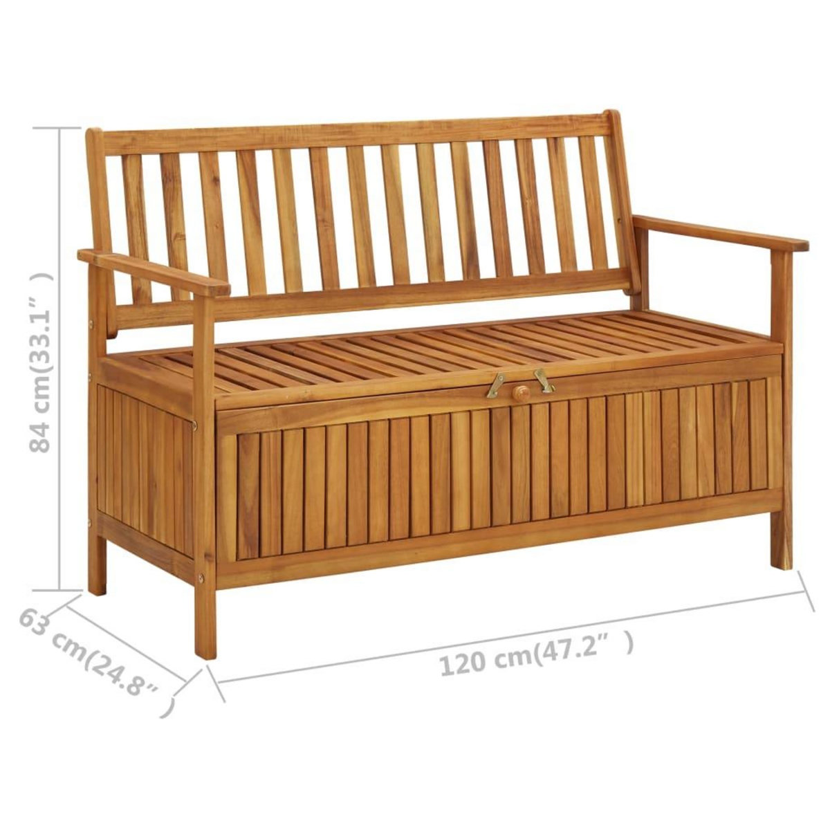 VIDAXL Banc de rangement de jardin 120 cm bois d'acacia solide