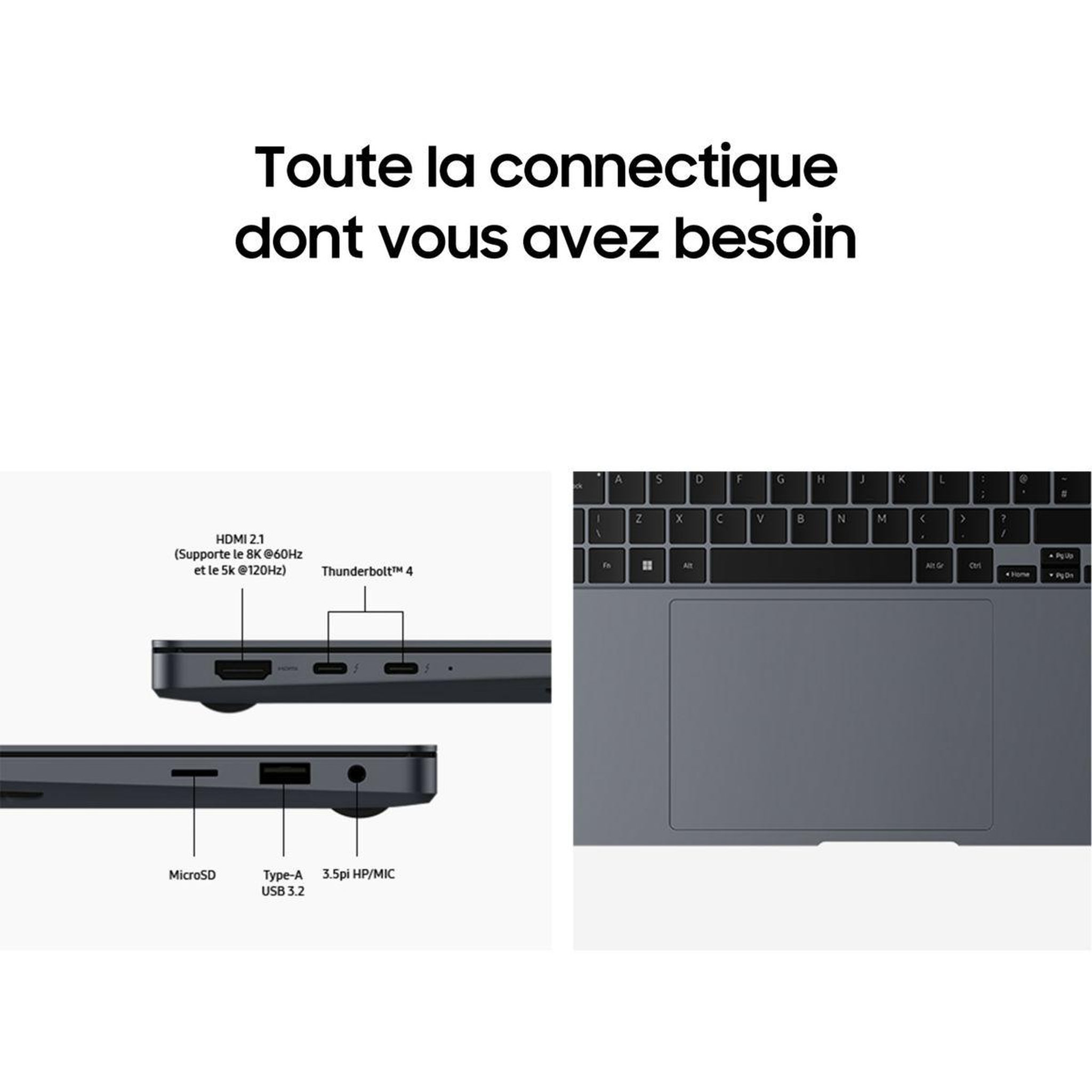 Voir la diapositive 5 : Samsung Ordinateur portable Galaxy Book4 Ultra 16' U7 32Go 1To Gris