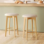Voir la diapositive 2 : Rendez vous déco Lot de 2 tabourets pour îlot central 66 cm en tissu beige-Vahina