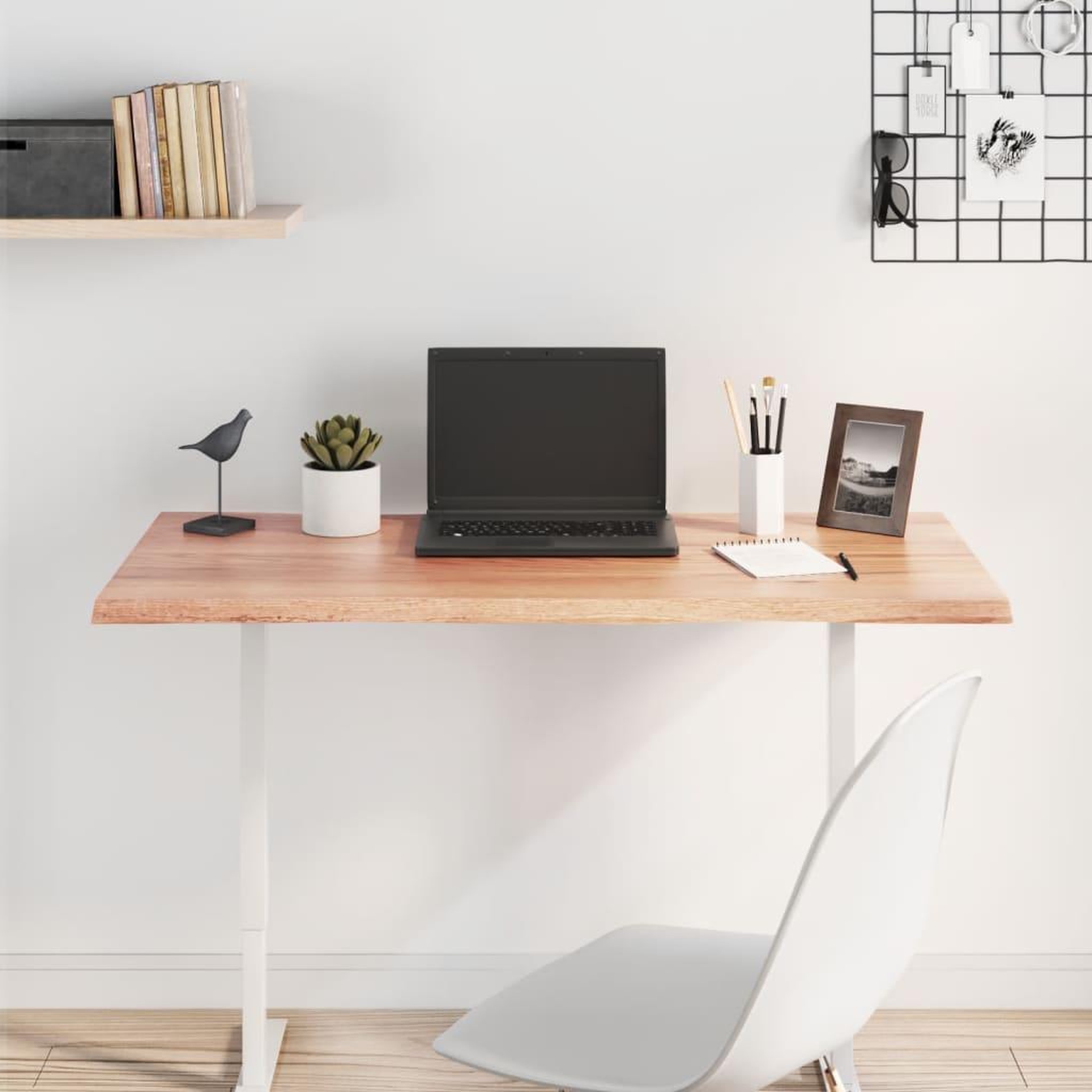 Voir la diapositive 3 : VIDAXL Dessus de table bois chene massif traite bordure assortie
