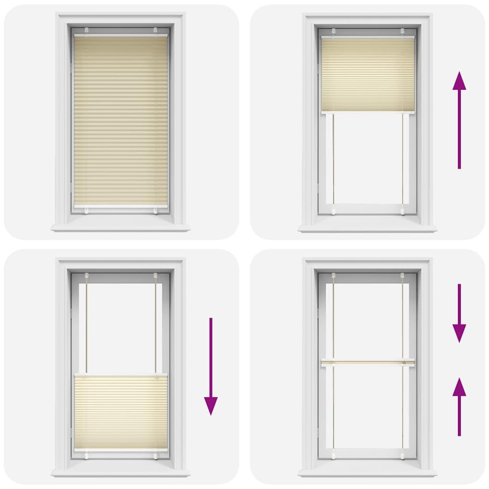 Voir la diapositive 5 : VIDAXL Store plisse creme 75x100 cm largeur du tissu 74,4 cm polyester
