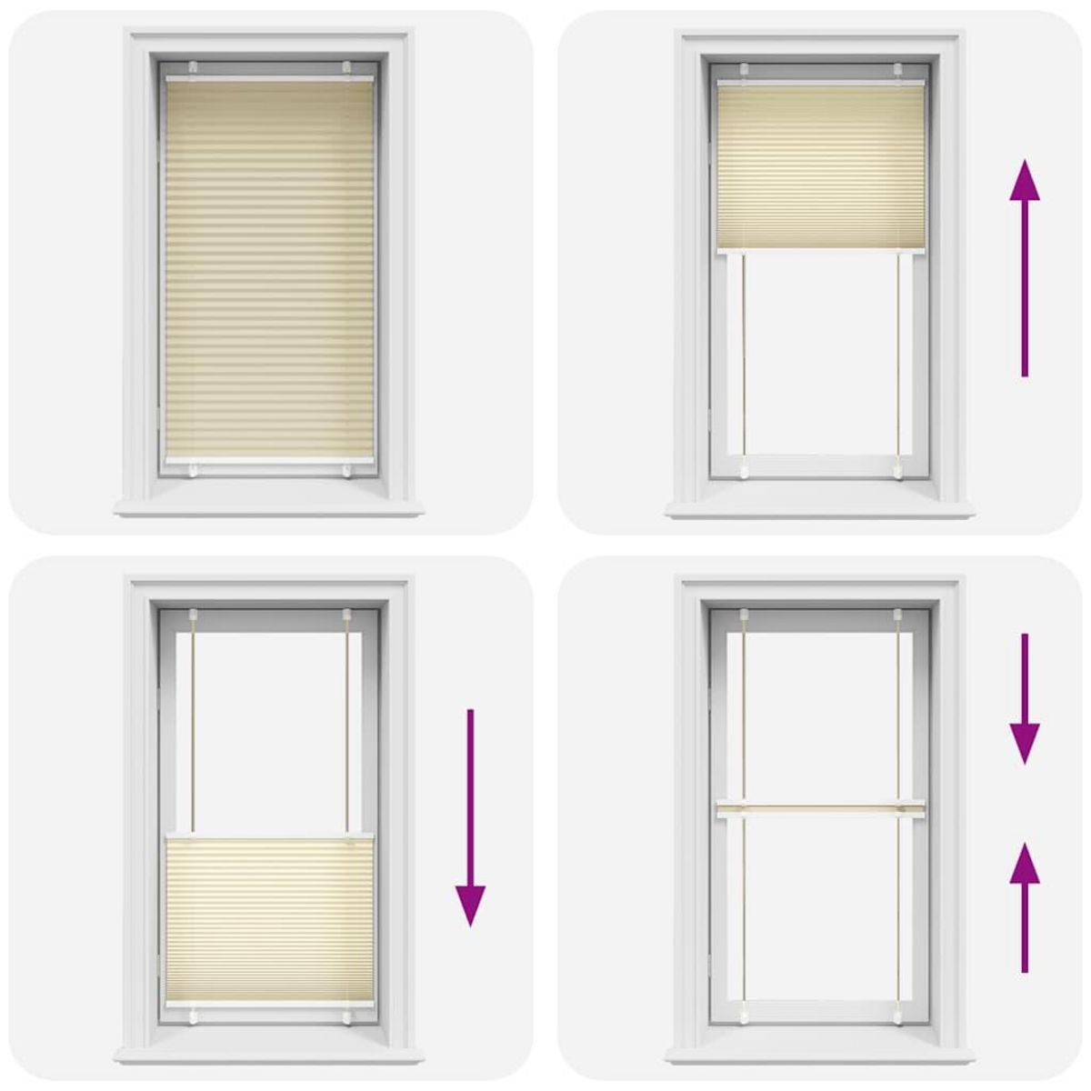 VIDAXL Store plisse creme 75x100 cm largeur du tissu 74,4 cm polyester