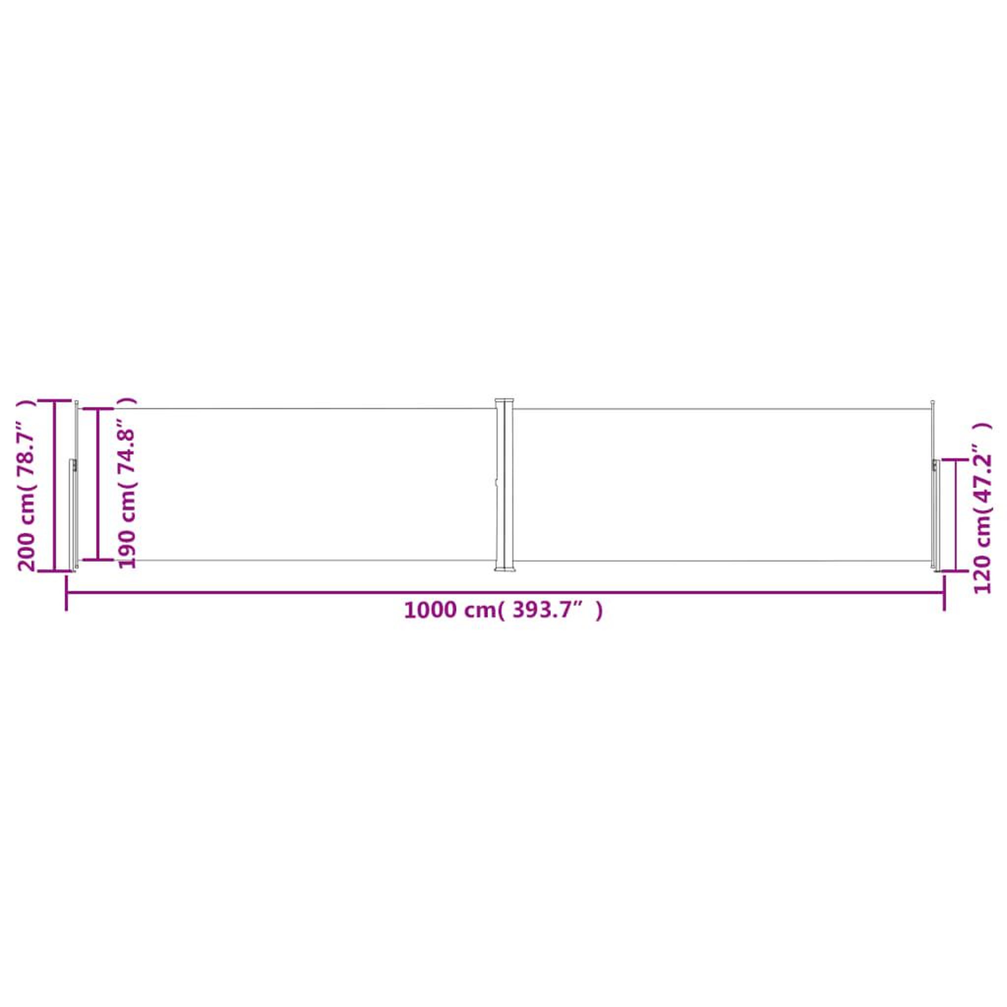 Voir la diapositive 6 : VIDAXL Auvent lateral retractable Creme 200x1000 cm