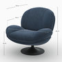 Voir la diapositive 4 : Rendez vous déco Fauteuil pivotant en tissu effet velours bleu nuit-Ricci