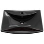 VIDAXL Lavabo rectangulaire en ceramique noir de luxe avec trop-plein et trou