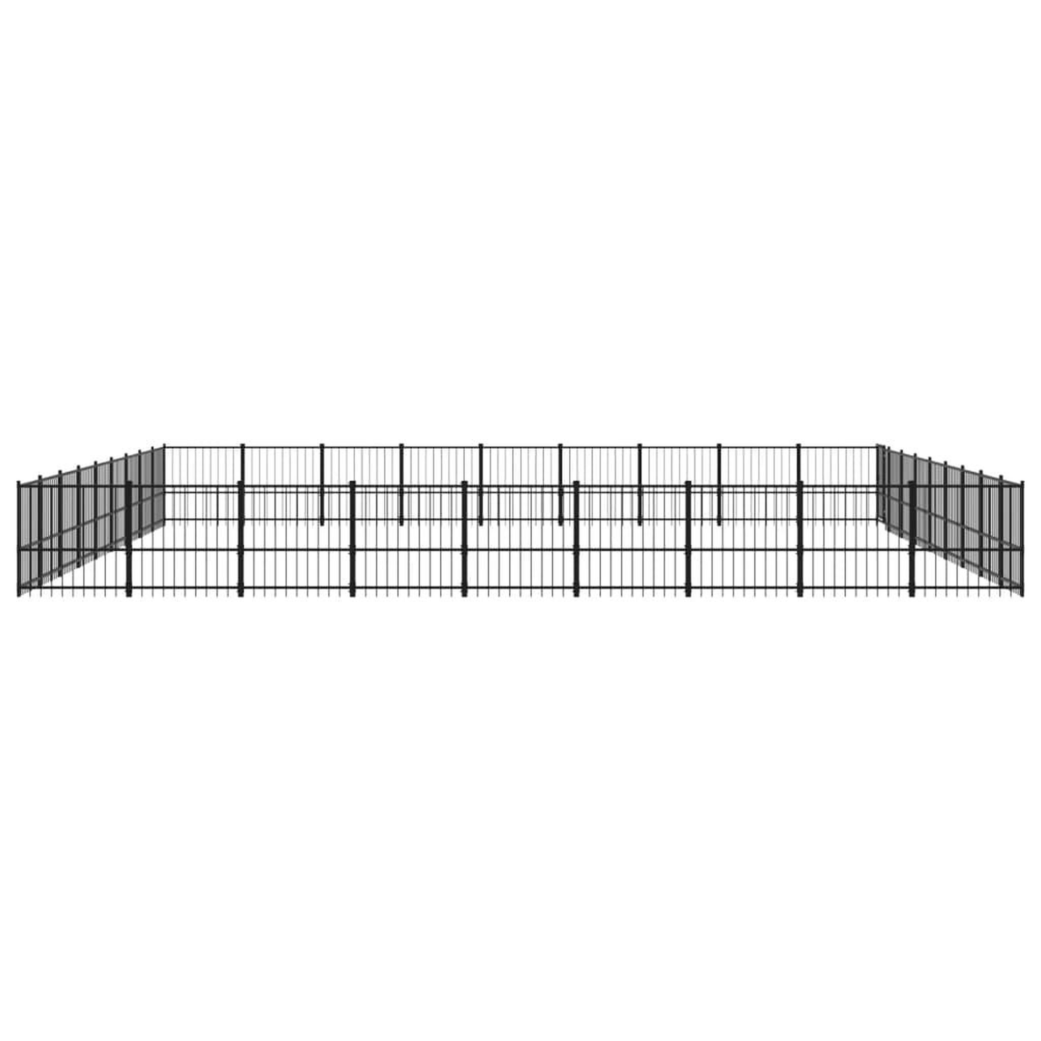 Voir la diapositive 4 : VIDAXL Chenil d'exterieur pour chiens Acier 76,21 m²