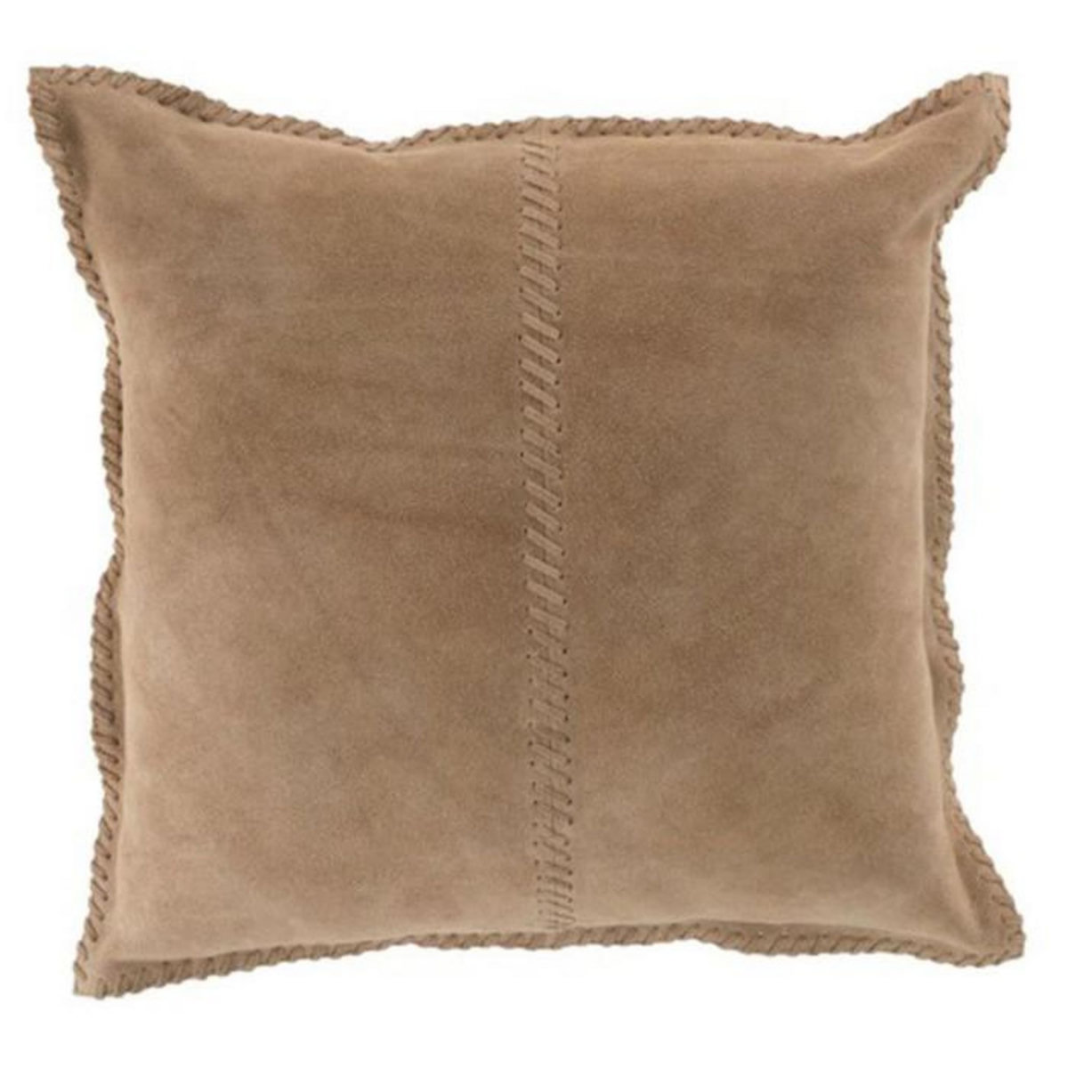 Paris Prix Coussin Déco  Cuir  44cm Beige