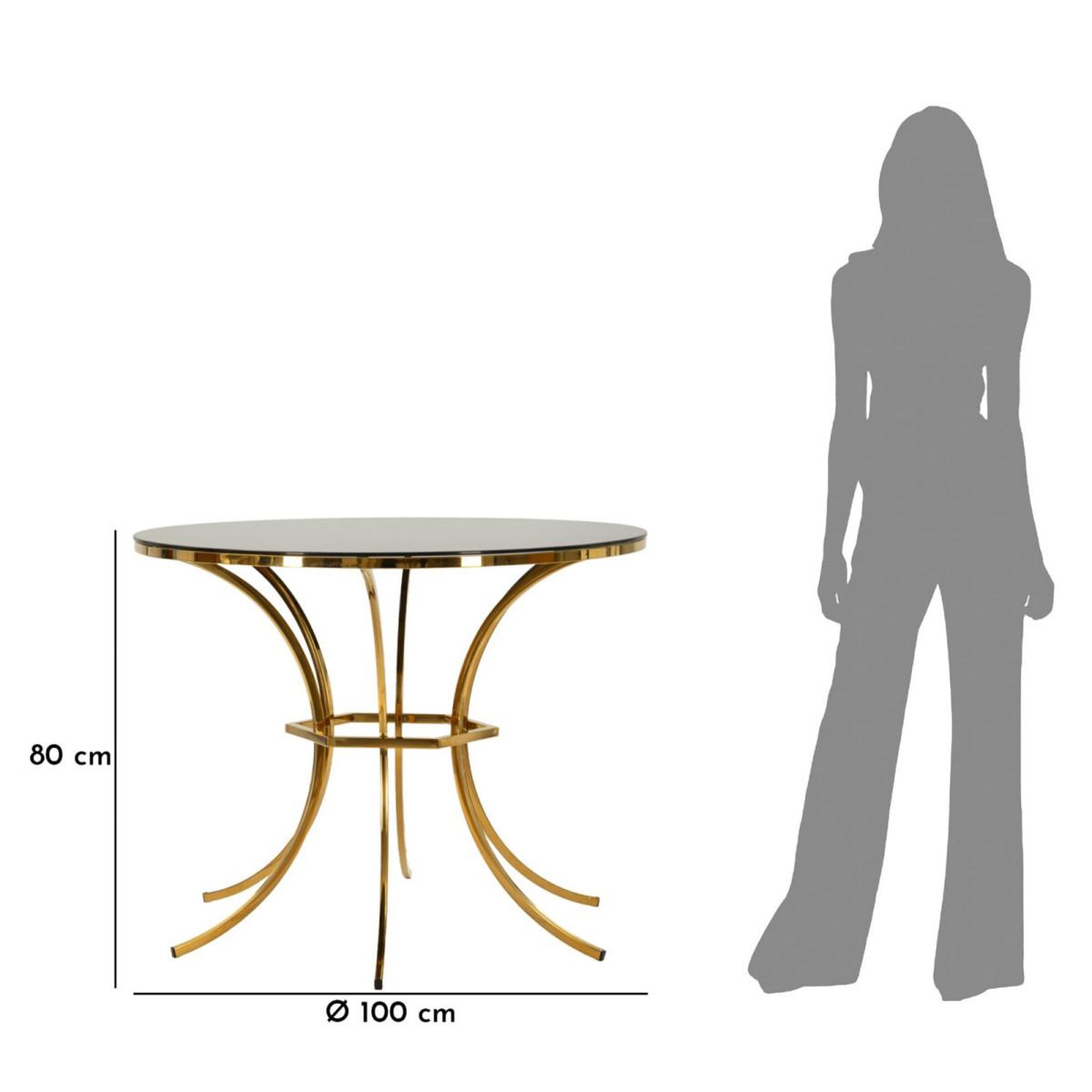 Voir la diapositive 6 : Paris Prix Table de repas  shanty  100cm noir & or
