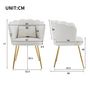 Voir la diapositive 4 : MERAX Fauteuil Fixe Avec Coussin Papillon Et Pieds En Métal Beige